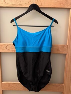 Speedo Blue and Black Two-Tone One-Piece Swimsuit